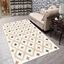 İnka Halı Yıkanabilir Kaymaz Dot Taban Dijital Baskı Salon Halısı MRC07