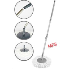 Tüm Döner Temizlik Kovaları ile Uyumlu 360 Derece Döner Sap ve Mop Seti Mikrofiber Mop