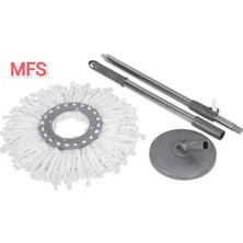 Tüm Döner Temizlik Kovaları ile Uyumlu 360 Derece Döner Sap ve Mop Seti Mikrofiber Mop