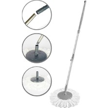 Tüm Döner Temizlik Kovaları ile Uyumlu 360 Derece Döner Sap ve Mop Seti Mikrofiber Mop