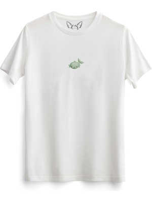 Alfa Tshirt  Animal Balık Dijital Baskılı Beyaz Tshirt