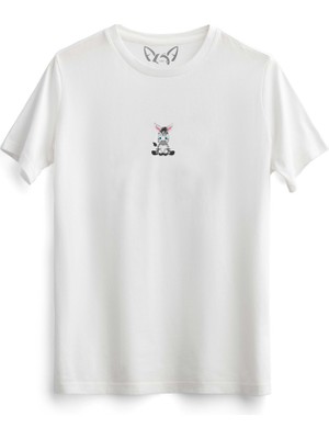 Alfa Tshirt  Animal Zebra Dijital Baskılı Beyaz Tshirt