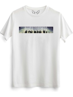Alfa Tshirt Band Of Brothers Baskılı Beyaz Tshirt