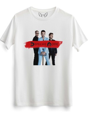 Alfa Tshirt Depeche Mode Baskılı Beyaz Tshirt