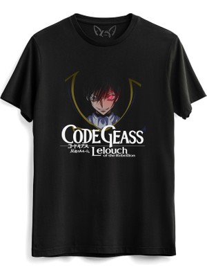 Alfa Tshirt Code Geass Baskılı Siyah Tshirt