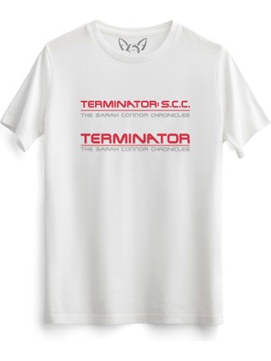 Alfa Tshirt Terminatör Resim Baskılı Beyaz Tshirt