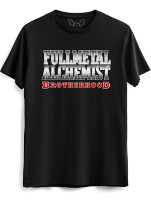 Alfa Tshirt Fullmetal Alchemist Resim Baskılı Siyah Tshirt