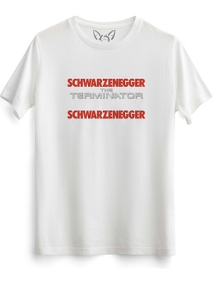 Alfa Tshirt Terminatör Resimli Baskılı Beyaz Tshirt