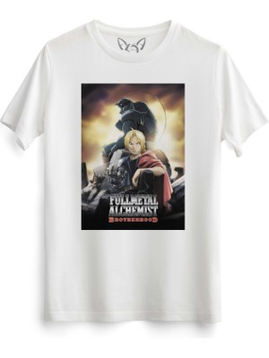 Alfa Tshirt Fullmetal Alchemist Resim Baskılı Beyaz Tshirt