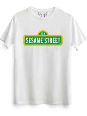 Alfa Tshirt Susam Sokağı Dijital Baskılı Beyaz Tshirt