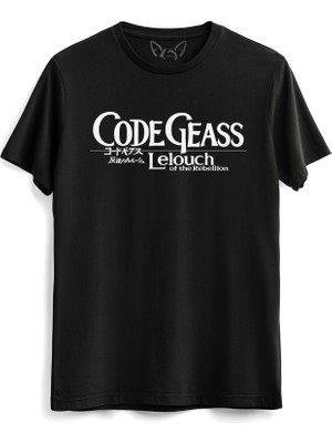 Alfa Tshirt Code Geass Resimli Baskılı Siyah Tshirt