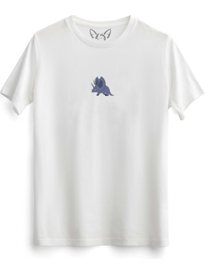 Alfa Tshirt  Animal Canavar Resim Baskılı Beyaz Tshirt