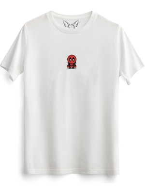Alfa Tshirt  Animal Deadpool Resimli Baskılı Beyaz Tshirt
