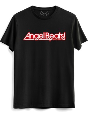 Alfa Tshirt Angel Beats Baskılı Siyah Tshirt