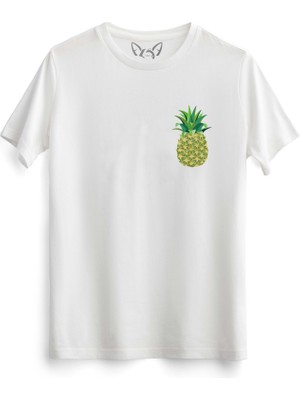 Alfa Tshirt Ananas Dijital Baskılı Beyaz Tshirt