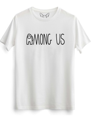 Alfa Tshirt Among Us Baskılı Beyaz Tshirt