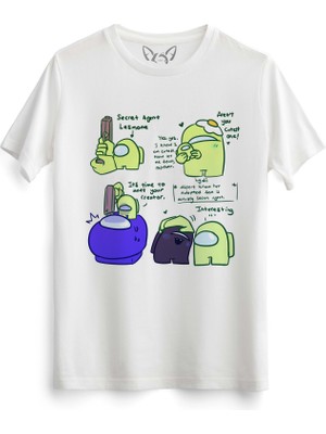 Alfa Tshirt Among Us Dijital Baskılı Beyaz Tshirt
