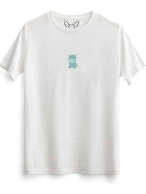 Alfa Tshirt  Animal Su Aygırı Dijital Baskılı Beyaz Tshirt