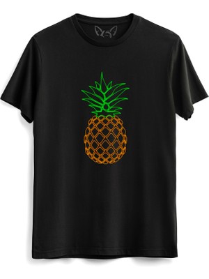 Alfa Tshirt Ananas Baskılı Siyah Tshirt
