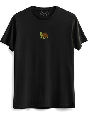 Alfa Tshirt  Animal Kaplumbağa Dijital Baskılı Siyah Tshirt