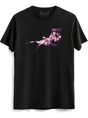 Angel Beats Resimli Baskılı Siyah Tshirt