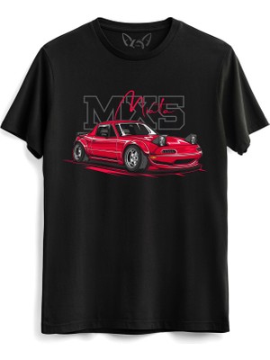 Alfa Tshirt Mazda Mx5 Resimli Siyah Tshirt