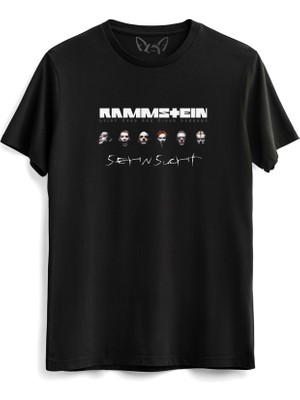 Alfa Tshirt Rammstein Tasarımlı Resim Baskılı Siyah Tshirt