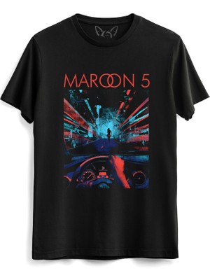 Alfa Tshirt Maroon 5 Resimli Baskılı Siyah Tshirt