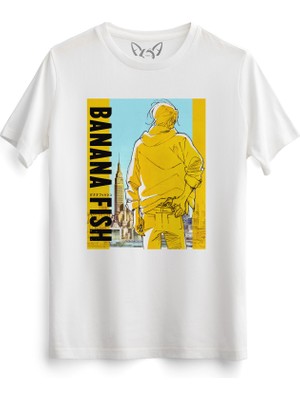 Alfa Tshirt Banana Fish Baskılı Beyaz Tshirt