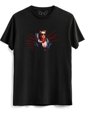 Alfa Tshirt Terminatör Dijital Baskılı Siyah Tshirt
