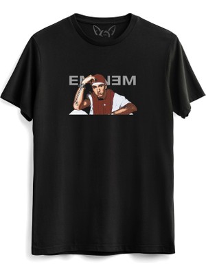 Alfa Tshirt Eminem Tasarımlı Baskılı Siyah Tshirt