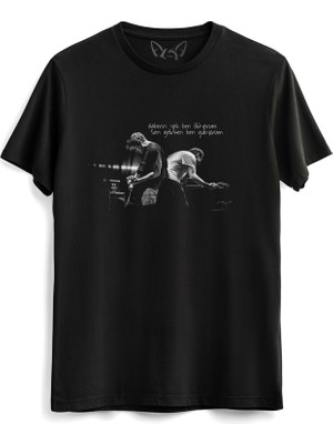 Alfa Tshirt Duman Baskılı Siyah Tshirt