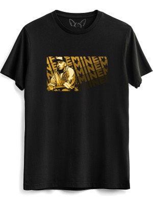 Alfa Tshirt Eminem Resimli Baskılı Siyah Tshirt