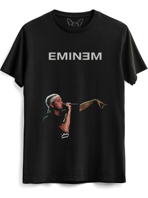 Alfa Tshirt Eminem Baskılı Siyah Tshirt