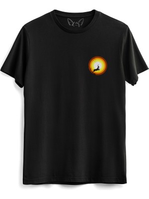 Alfa Tshirt Sun Dijital Baskılı  Siyah Tshirt