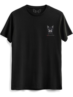 Alfa Tshirt Bulldog Dijital Baskılı  Siyah Tshirt