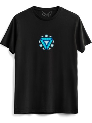 Alfa Tshirt Ironman Resimli Dijital Baskılı   Siyah Tshirt