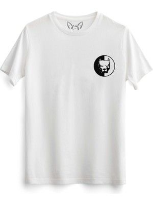 Alfa Tshirt Pitbull Baskılı Beyaz Beyaz Tshirt