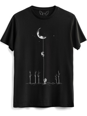 Alfa Tshirt Space Resimli Dijital Baskılı  Siyah Tshirt
