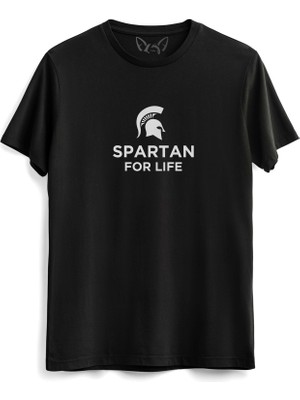 Alfa Tshirt Spartan Tasarımlı  Siyah Tshirt