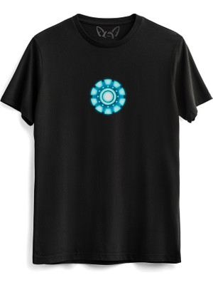 Alfa Tshirt Ironman Resimli Baskılı   Siyah Tshirt