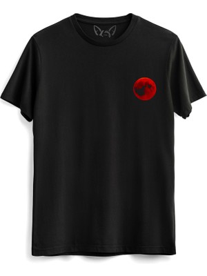 Alfa Tshirt Moon Baskılı  Siyah Tshirt