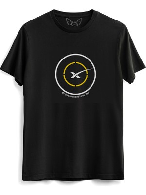 Alfa Tshirt Space x Baskılı  Siyah Tshirt