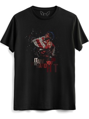 Alfa Tshirt Rocky Balboa Dijital Baskılı Çocuk Siyah Tshirt
