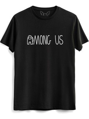 Alfa Tshirt Among Us Resimli Çocuk Siyah Tshirt