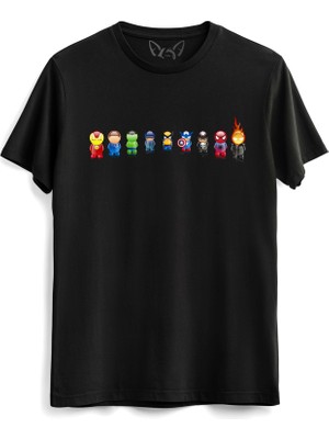 Alfa Tshirt Avengers Baskılı Çocuk Siyah Tshirt