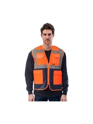 Kanca Mühendis Ikaz Yeleği Kontrast Cep Turuncu Lacivert