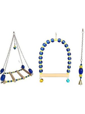 Muhabbet Kuşları  İçin Kuş Oyuncağı 3 Parça Oyuncak Seti