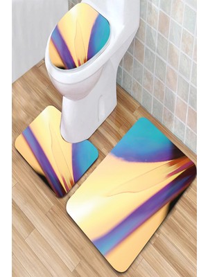 İnka Halı Antibakteriyel Yıkanabilir Kaymaz Dot Taban 3'lü Klozet Takımı (60CM x 100CM - 55CM x 60CM - 47CM x 50CM) İNKZ6055