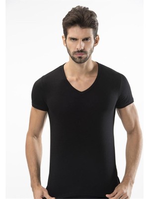 Türen 172 Likrali Erkek T-Shirt-Siyah